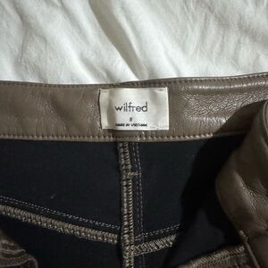 Wilfred Taupe Leather Pants aritzia